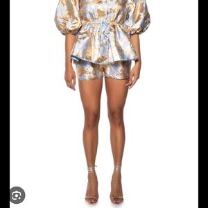 Shop Akira GILDED ROSES BROCADE COORD elegant SET Blue and Gold Floral BRAND NEW